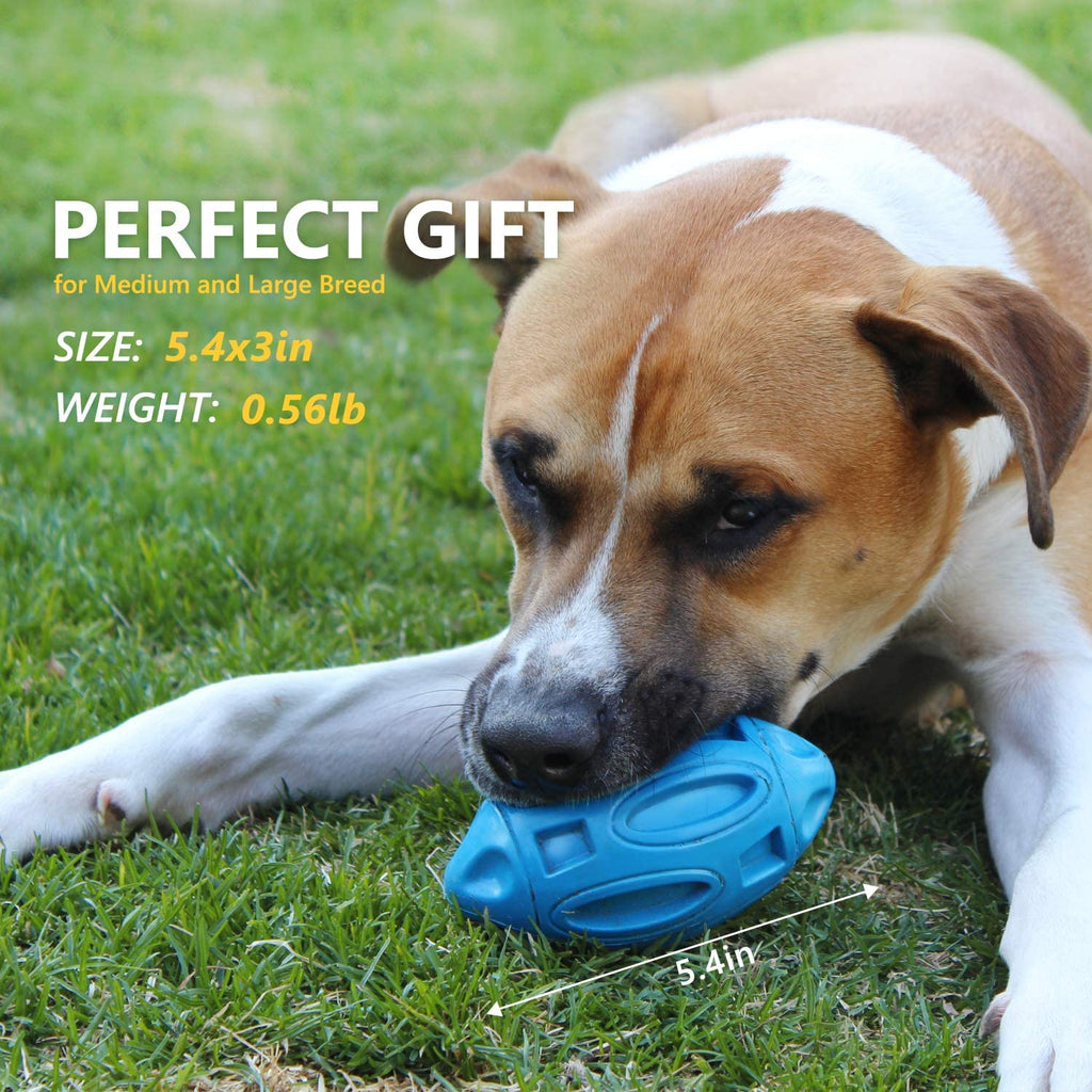Durable Rubber Squeaky Rugby Dog Ball